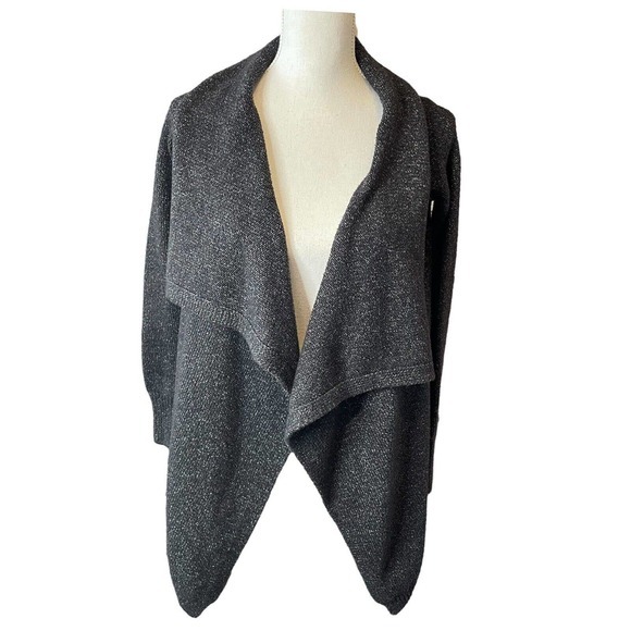 Old Navy Draped Open Front Gray Knit Cardigan Sweater XS Comfortable Cozy - Picture 2 of 8
